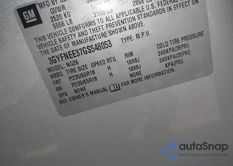 2016 Cadillac Srx Luxury Collection from USA, damaged, VIN 3GYFNEE37GS548053